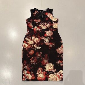 Bailey Blue Floral Midi Dress - Black and Pink